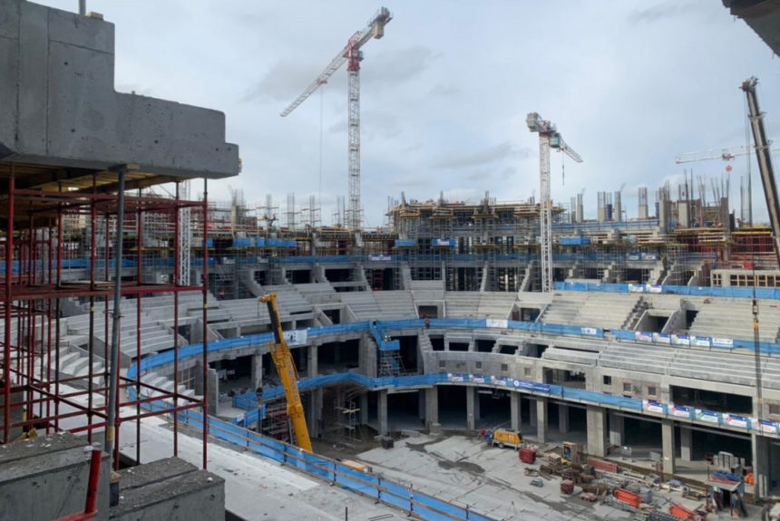 На строительстве «СКА Арены» залито 115 тысяч кубометров бетона