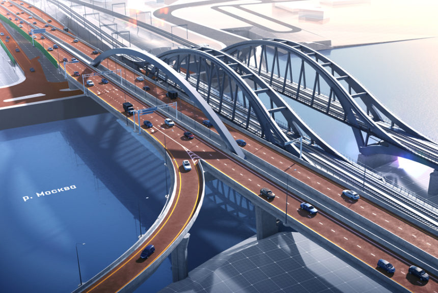 Возле «Москва-Сити» в следующем году откроется ассиметричный арочный мост